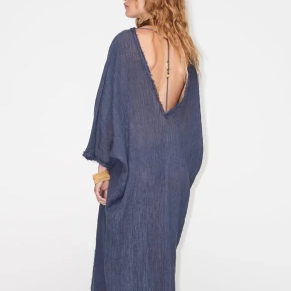 Zara | Dresses | Nwt Zara Linen Kaftan Special Edition S M 7879 | Poshmark